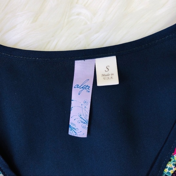 Alya Boho Pattern Flowing Shirt Tunic S - Picture 7 of 8